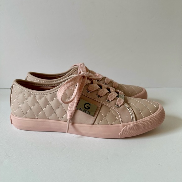 Guess Quilted Pink Leather Sneakers Size 8.5 EUC - Picture 4 of 6
